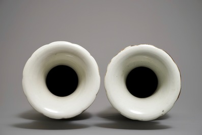 A pair of large Chinese qianjiang cai vases, 19/20th C.
